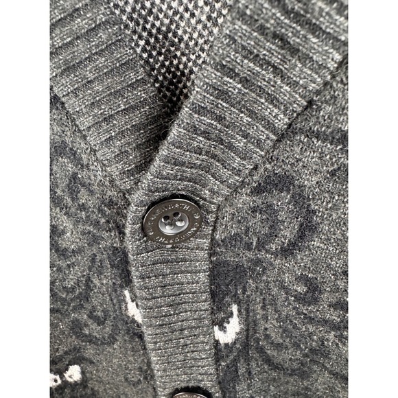 Cakeworthy x Disney‎ Haunted Mansion Cardigan Gray Spooky Eyes Knit Sweater Sz L - Picture 3 of 9